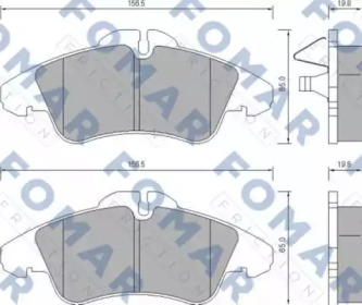 FOMAR FRICTION fo627281 -  Комплект тормозных колодок, дисковый тормоз